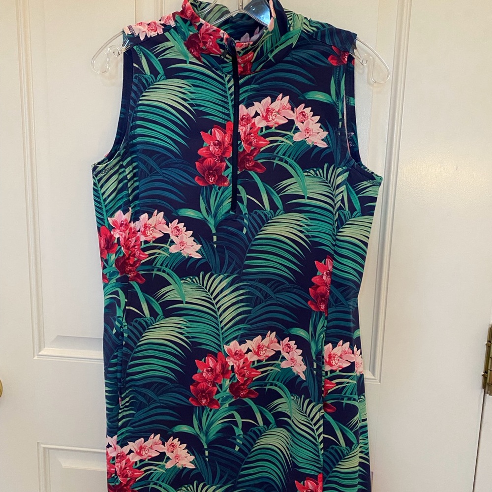 Tommy Bahama Tropical Floral Mini Dress - Blue and Pink